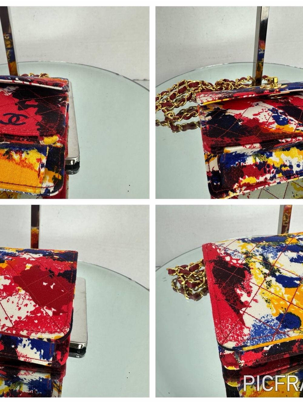 CHANEL Graffiti Watercolor Matelassé Satin Flap / Crossbody Bag – Limited Ed. - Picture 9 of 11